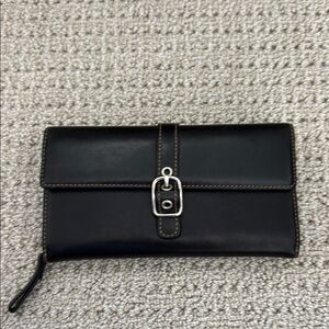 Black Clutch with Silver Buckle